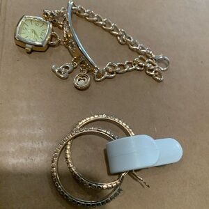 Elegant Gold Bracelet and Watch Set